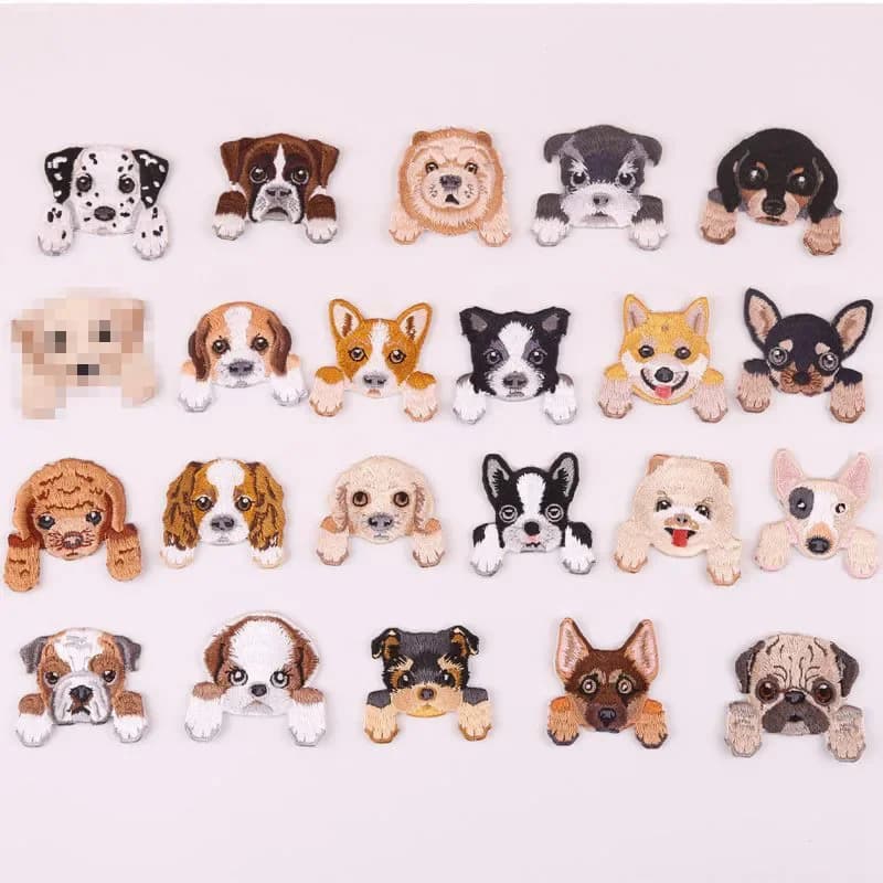 Embroidery Patches Badge para roupas e decoração de mochila do bebê, Pequeno Applique para Chihuahua e Shiba Dog, Cachorro e Chihuahua