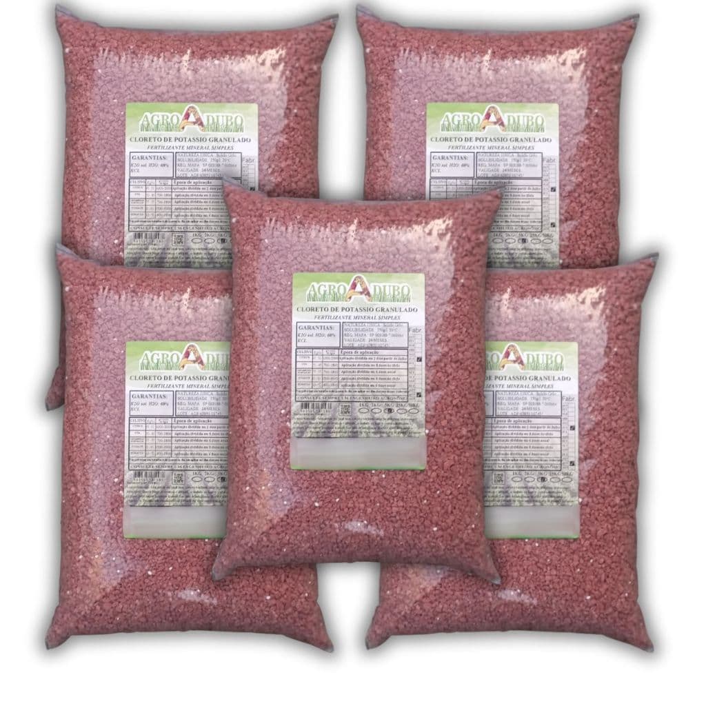 Fertilizante Cloreto Potássio Granulado 25kg Adubo 60% Kcl