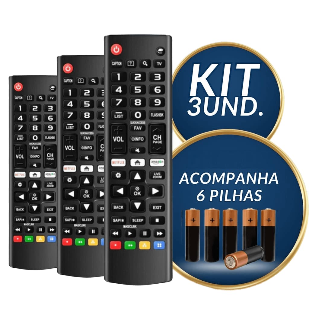 kit Controle Remoto TV LG  SMART, 4K, LED. LCD, PLASMA