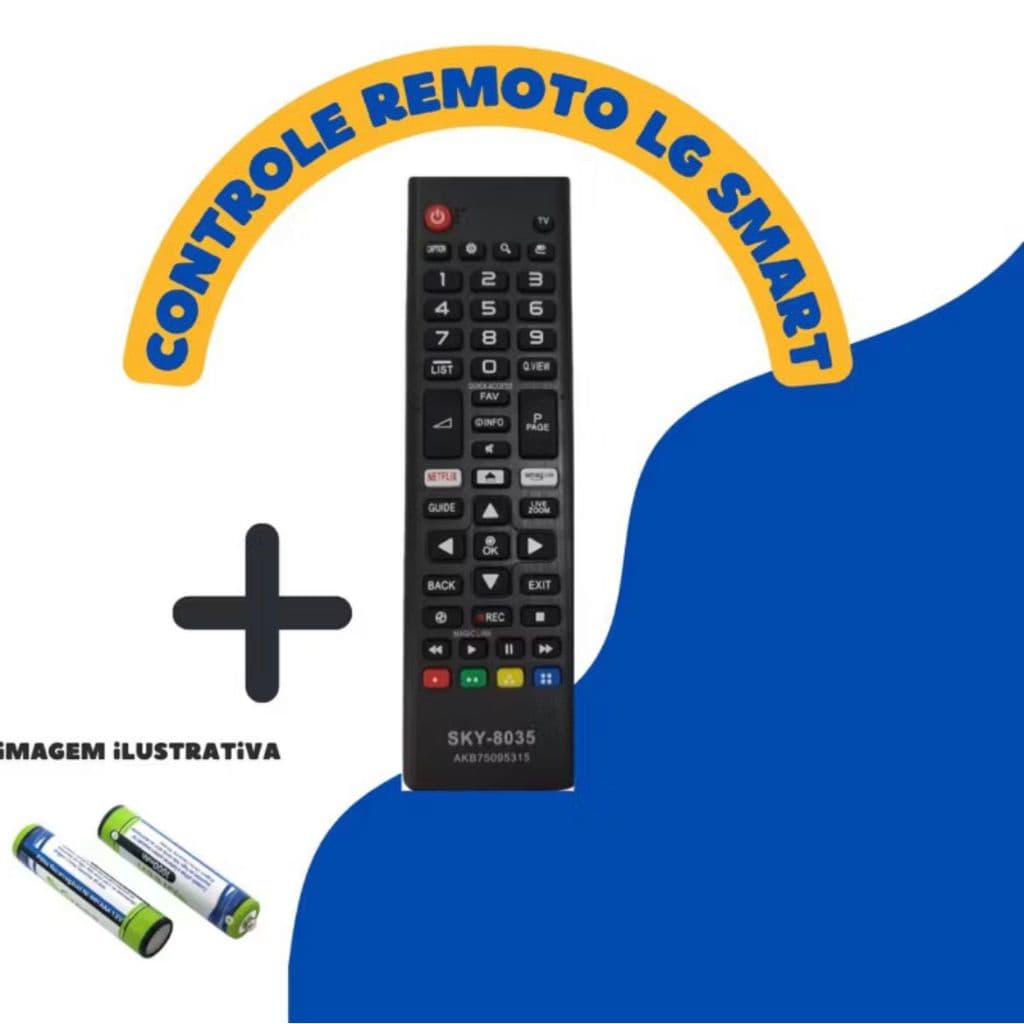 Controle Remoto Compatível com Tv L G Smart Lcd Led Plasma com Netflix e Amazon sky-8035 le-7045