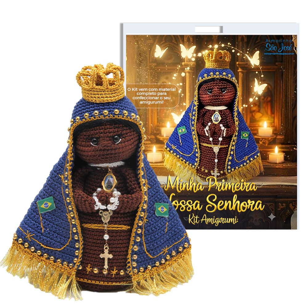 Kit Amigurumi Minha Primeira Nossa Senhora Aparecida + Ebook