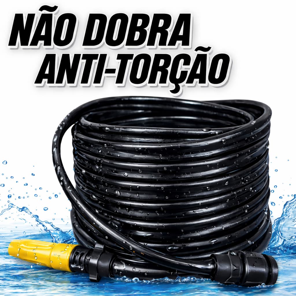 Mangueira De Jardim Preta Anti-Torção Não Dobra - 05 a 50 Metros