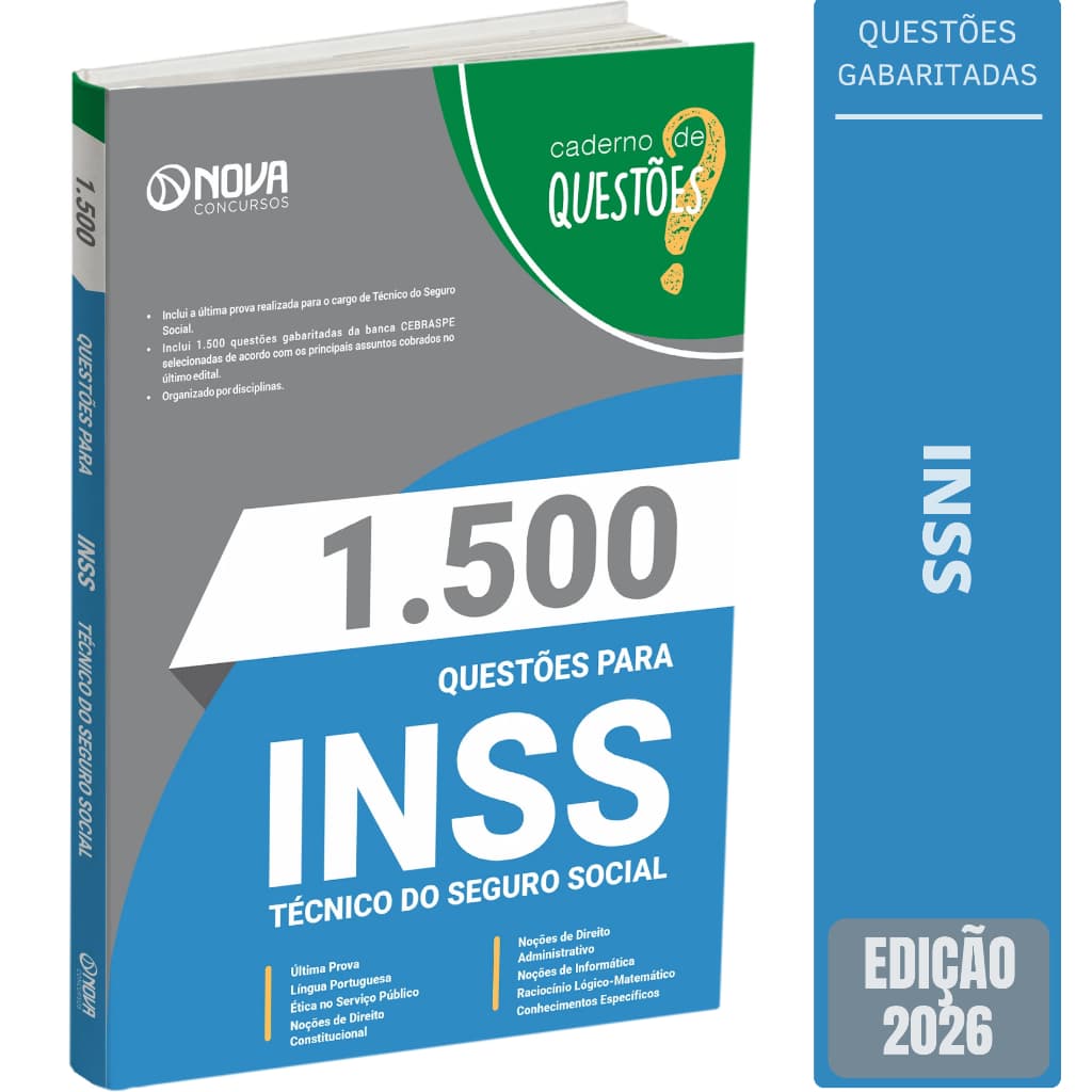Livro de Questões Gabaritadas para o INSS 2026 – Técnico do Seguro Social
