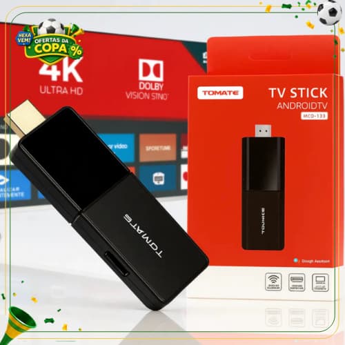 TV Stick 4K Android Tomate Smart TV Box  WiFi 16GB HDMI Streaming Compacto Portátil