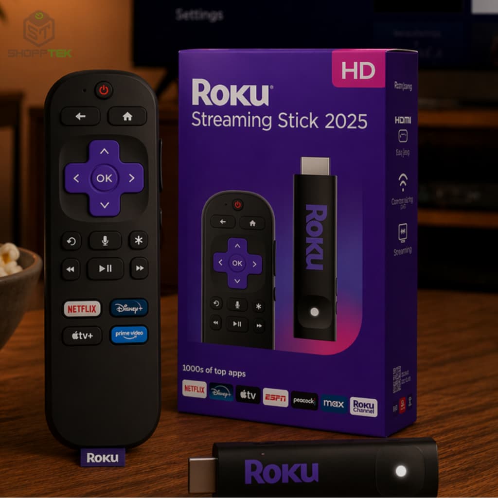 Roku Streaming Stick Full HD HDMI Transforma TV em Smart Controle por Voz WiFi 2025