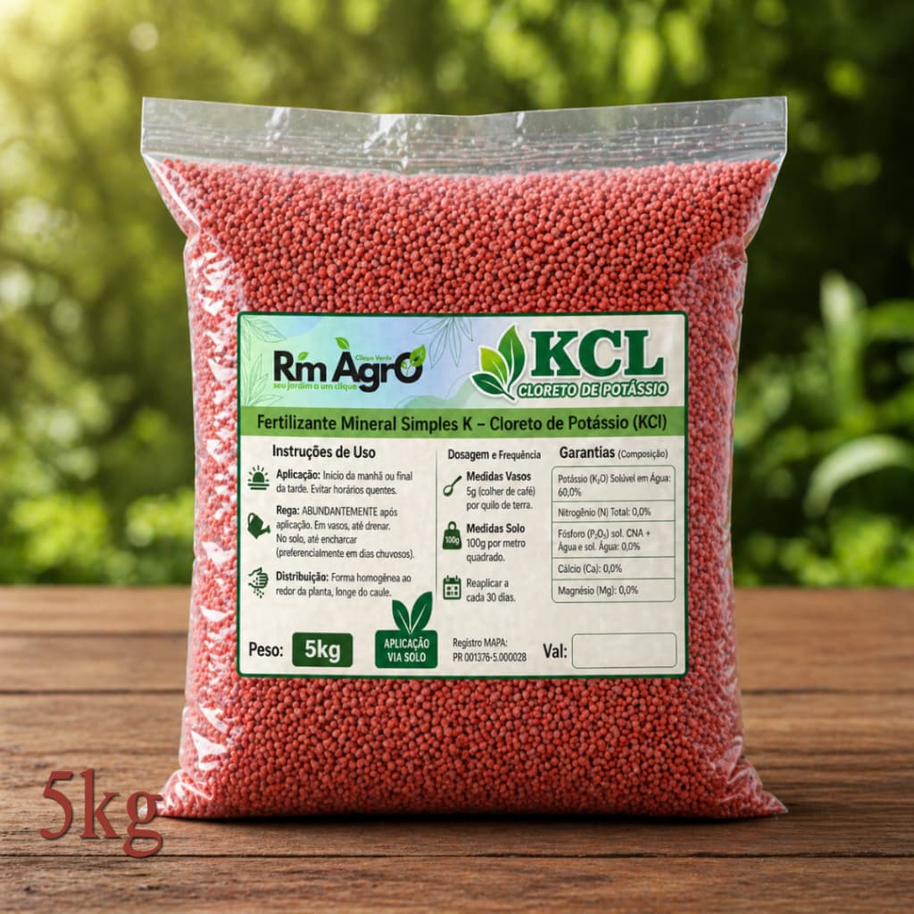 5K Adubo Cloreto de Potássio KCL Fertilizante