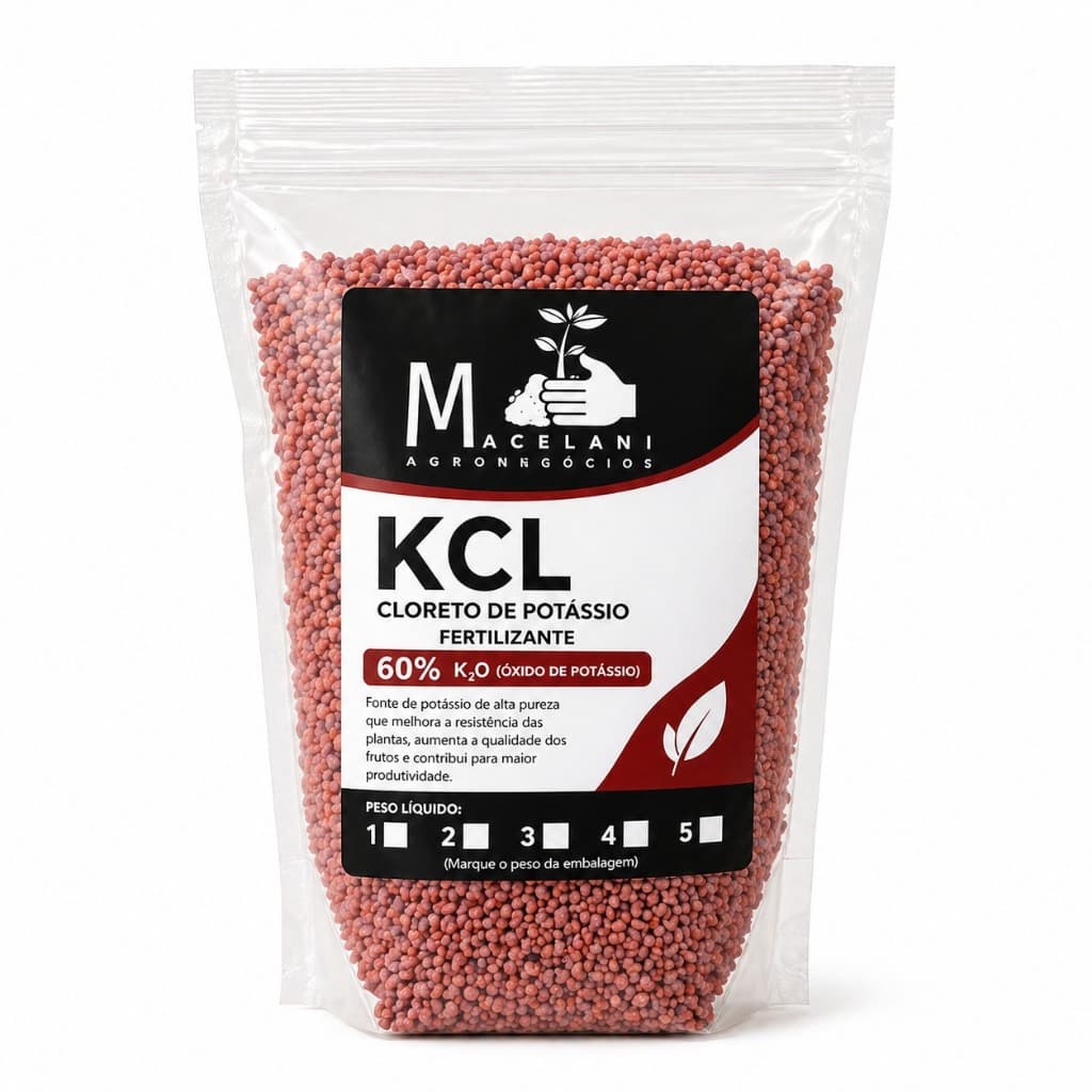 Fertilizante Cloreto de Potássio KCL 60%  Adubo Para Plantas Hortas Frutíferas Alta Produção