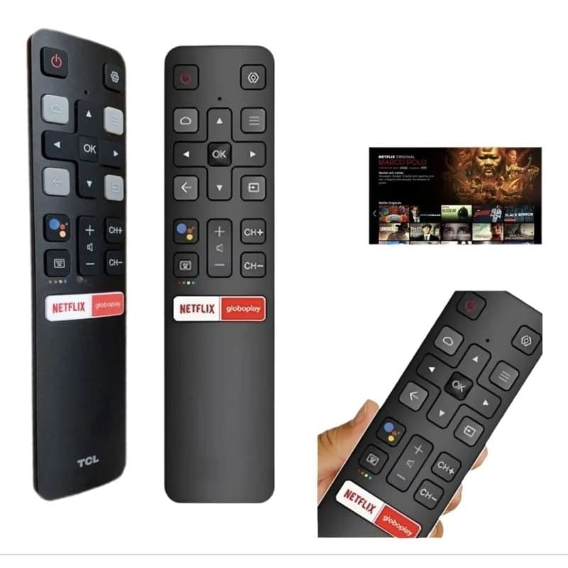 Controle Remoto Compativel com tv Televisão Televisor Semp TCL Smart 4k LCD Com Atalhos Netflix Streaming Rápido Pequeno