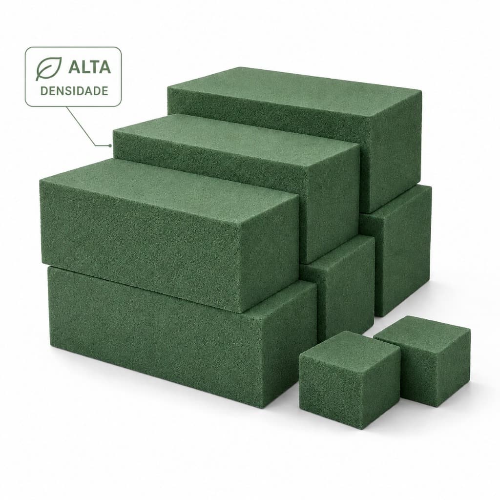 Kit 6 Espumas Floral 23 x 10 x 6,9cm Arranjo de Flores e Plantas Artificiais Jardinagem Decorativa