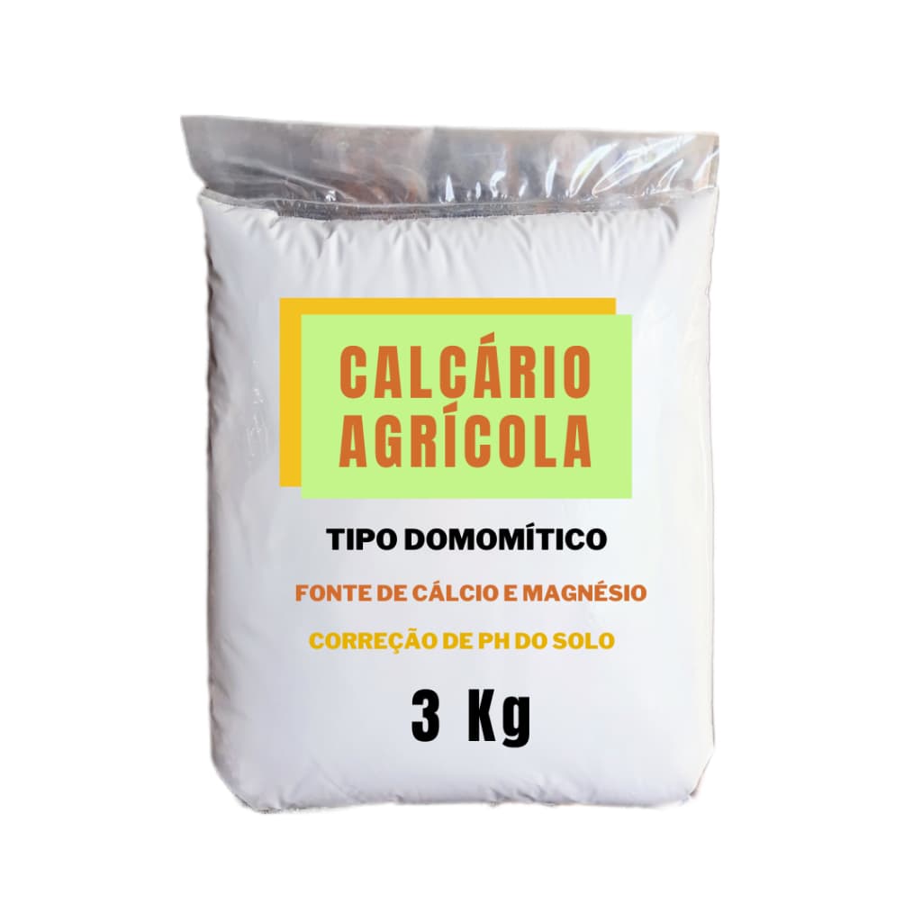 Calcário Agrícola Dolomítico Correção de Acidez Ph 1, 2 ou 3 kg