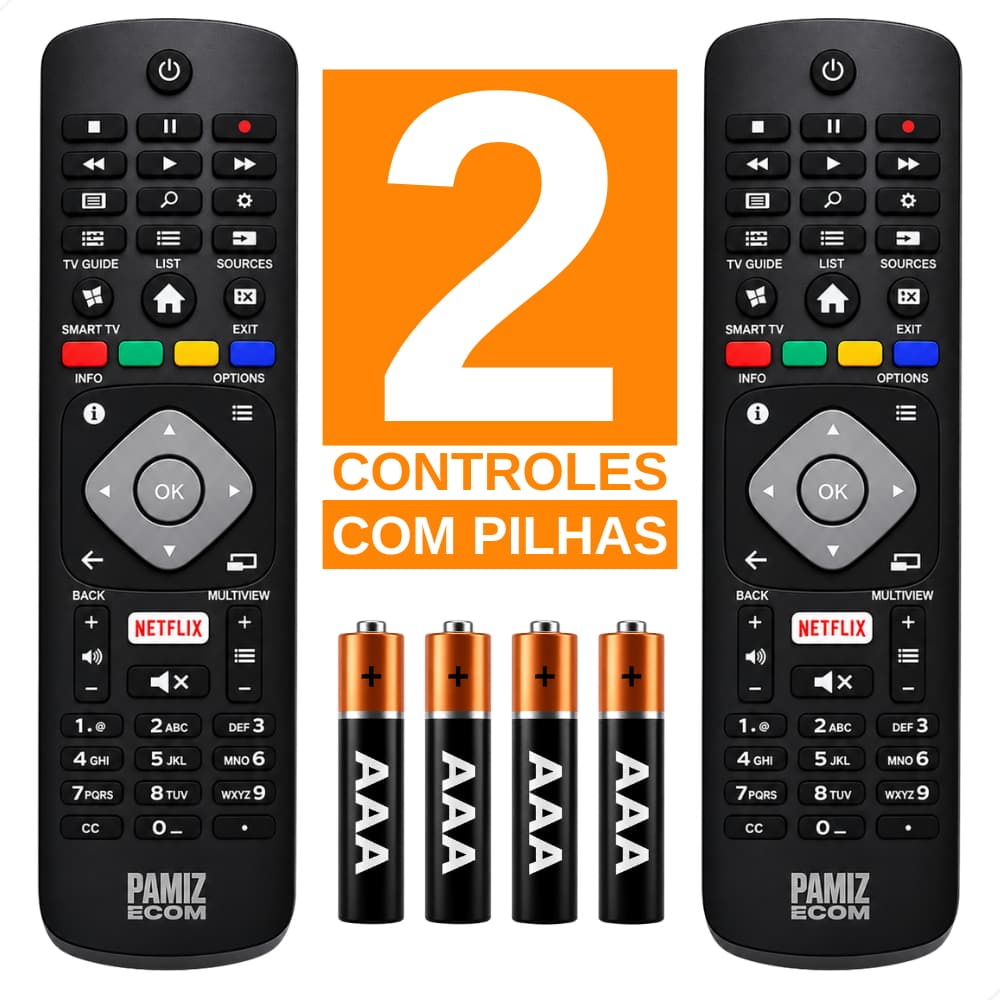 CONTROLE REMOTO COMPATÍVEL TV Philips Smart Lcd Led Tecla Netflix