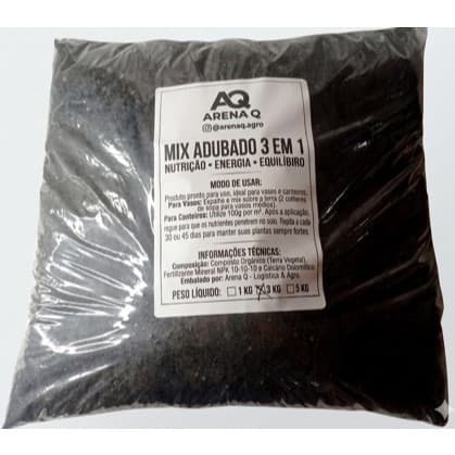Adubo 3 Em 1  - Terra Adubada + Npk 10 10 10 + Calcário Dolomitico Premium - Adubo Composto
