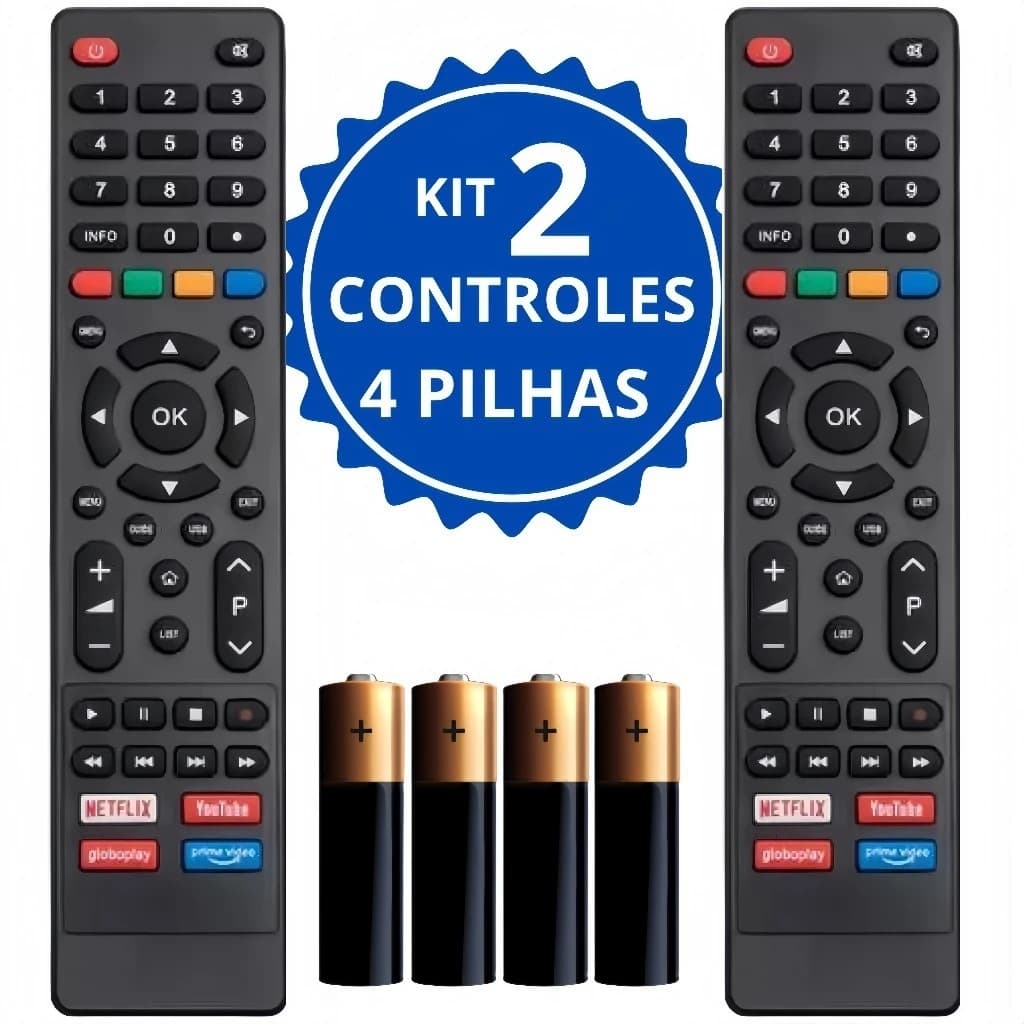 Kit 1 e 2 Controle Remoto Compatível com Televisão Philco e Britânia Smart TV | Envio Imediato