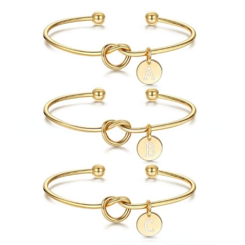 Pulseira Simples Com Nó Letras/Pulseiras De Presente De Dama De Honra , Presentes Para Namoradas , Casal/A-Z