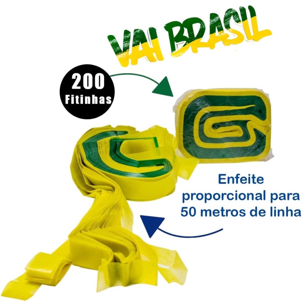 OFERTA FITAS ENFEITE DE RUA COPA DO BRASIL RABIOLA VERDE AMARELA PROMOÇÃO - LOJA DO ABENÇOADO