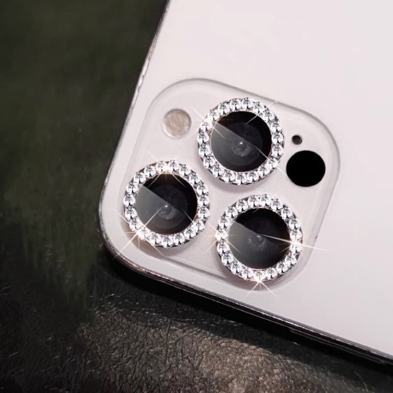 Kit Película Lente Câmera Brilho Diamante iPhone XR/11/12/13/14/15/16/16pro/16plus/16 Promax Luxo e Beleza