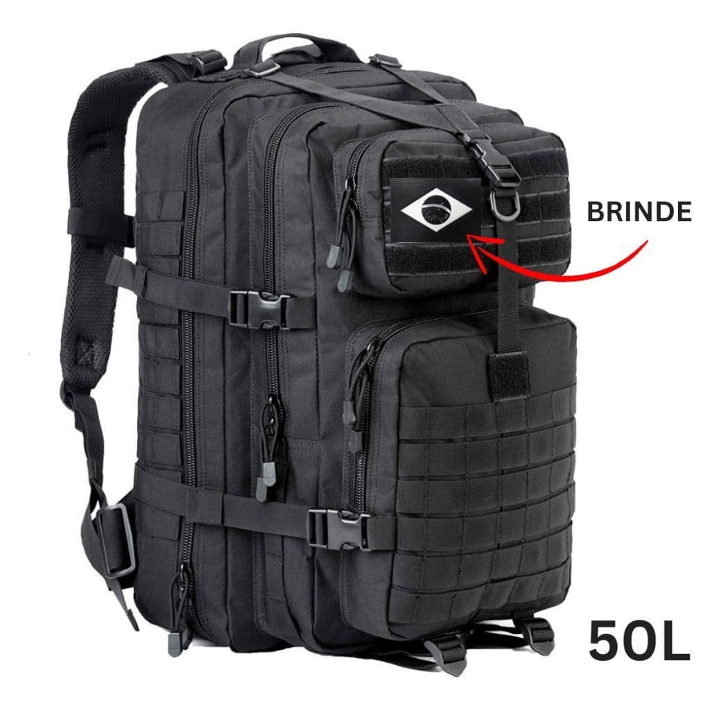 Mochila tática militar para viagens, 30L/40L/50L, preta, camuflada - alta qualidade.