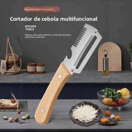 Faca Multifuncional para Descascar e Fatiar para Cozinha, Descascador de Batatas, Fatiador de Cebolinha para Uso Domésti