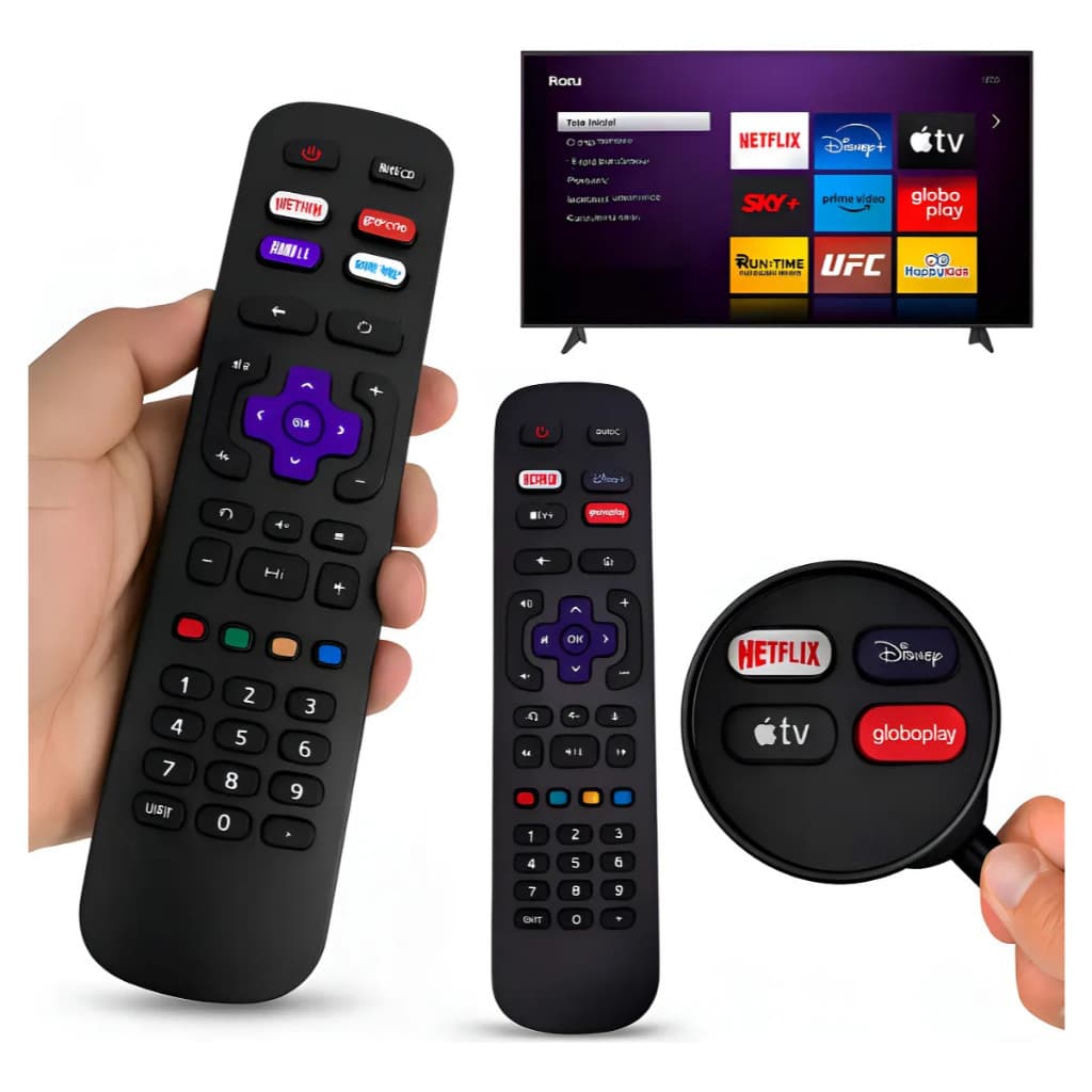 Controle Remoto TV Compatível Semp TCL Philco Roku SMART FBG