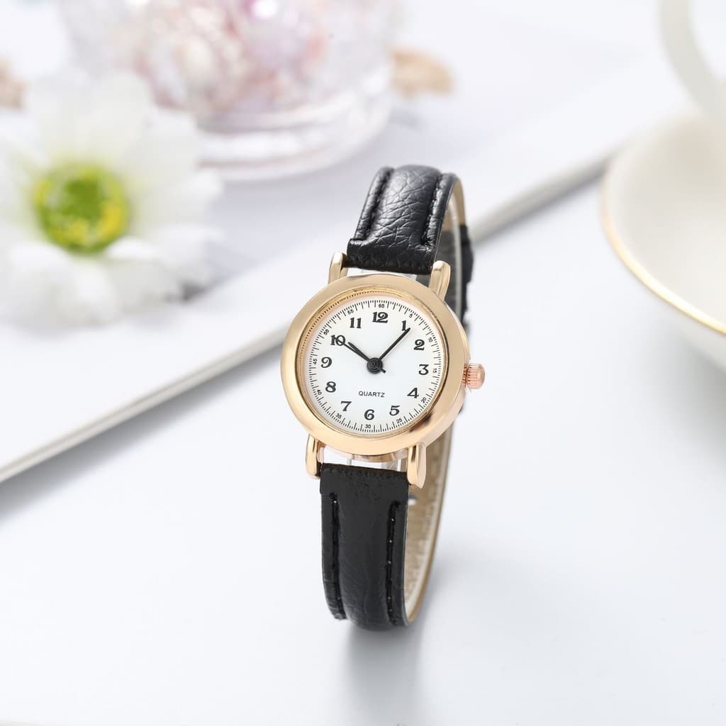 Relógio Feminino De Quartzo Com Mostrador Pequeno E Pulseira De Couro Fashion Confortável