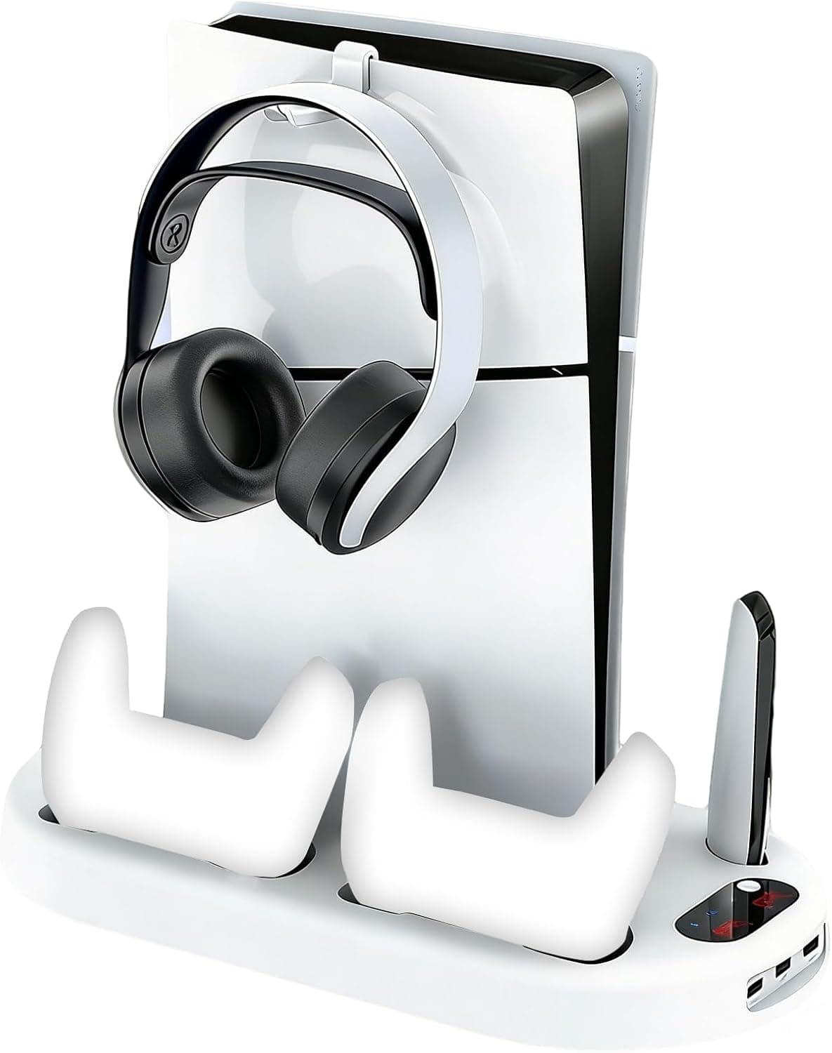 Suporte Cooler de Resfriamento Compatível com Console PS5/Slim/Pro, Incluindo Carregador de Controle, base de Resfriamento e Ventilador Ajustável em Três Velocidades