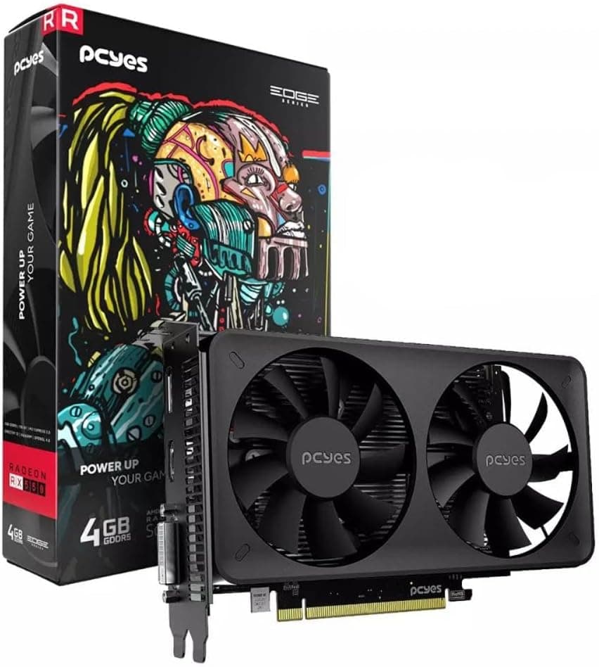 PCYES GPU RX 550 4GB GDDR5 128 Bits Dual-Fan Projeto Edge PVEX5504GBDF –