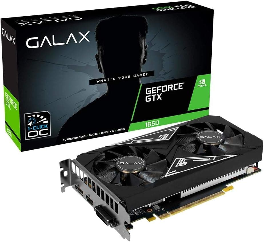 Placa de video galax geforce gtx 1650 ex plus 1click oc 4gb ddr6 128bits - 65sql8ds93e1