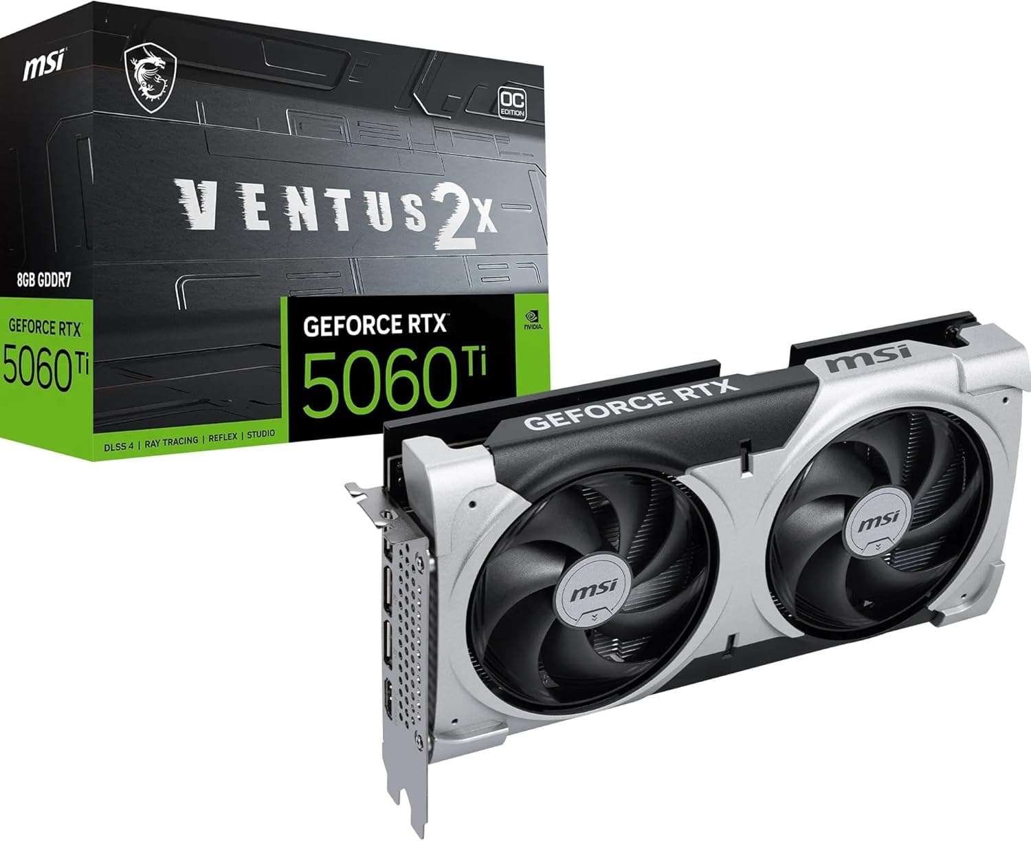 Placa de Vídeo MSI RTX 5060 Ti Ventus 2X OC Plus – 8GB GDDR7, Ray Tracing, DLSS 3, Dual Fan – 912-V536-024