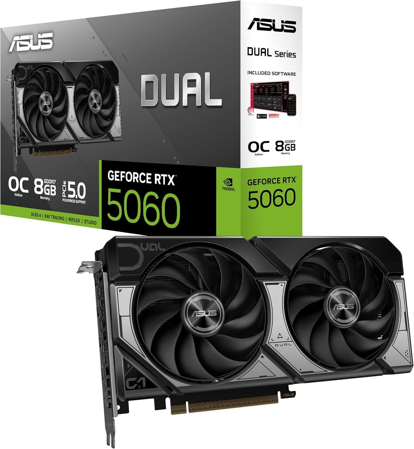 PLACA DE VIDEO ASUS DUAL GEFORCE RTX 5060 OC 8GB GDDR7 128 BITS - DUAL-RTX5060-O8G