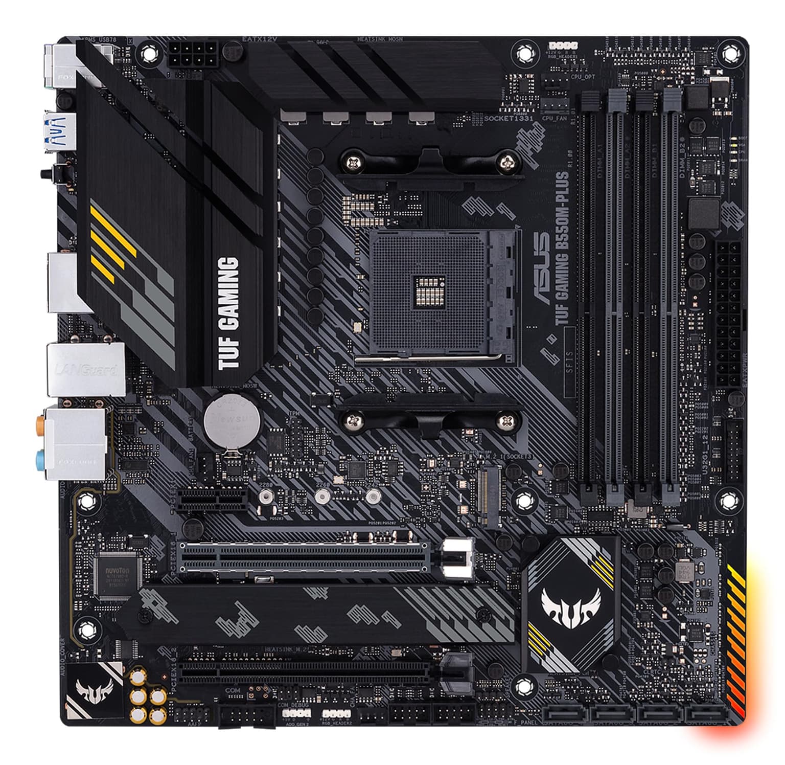 Placa-M&atilde;e ASUS TUF Gaming B550M-PLUS AM4 mATX &mdash; Suporte Ryzen, PCIe 4.0, M.2 NVMe, DDR4, HDMI/DP, LAN Gigabit, Durabilidade Militar para PC Gamer | Amazon.com.br