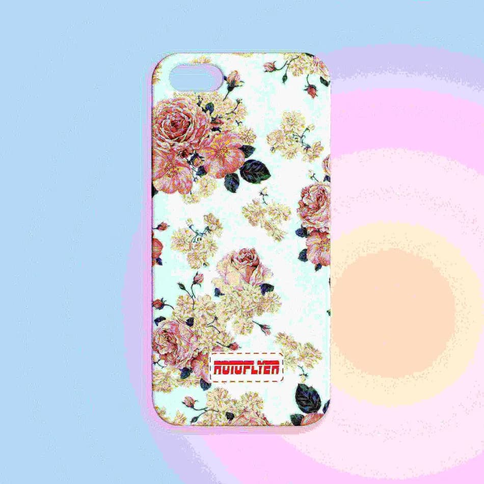 Capa luminosa para iphone 5 visual capa traseira padrão flor para meninas