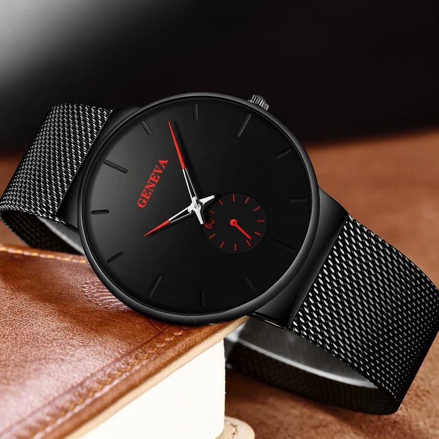 2025 nova moda masculina relógios topo marca de luxo relógio quartzo masculino casual malha fina aço à prova dwaterproof água esporte relógio relogio masculino