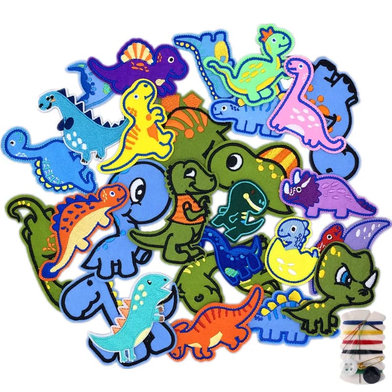 Remendo de dinossauro dos desenhos animados ferro em crianças roupas adesivos diy costura jeans casacos mochila appliqued crachá para chapéus sapatos roupas