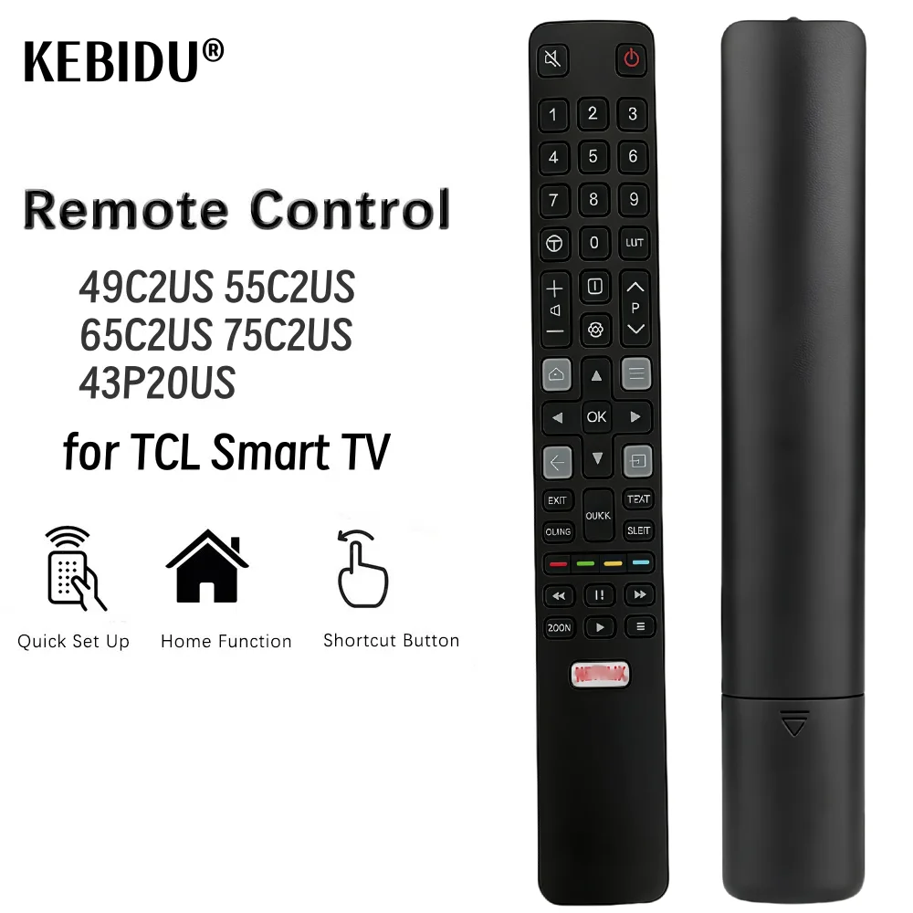 Substituição universal de tv inteligente com controle remoto rc802n, para tcl 4k uhd lcd/led smart tcltv u43p6046/u55c7006/u49p6046/u65p6046