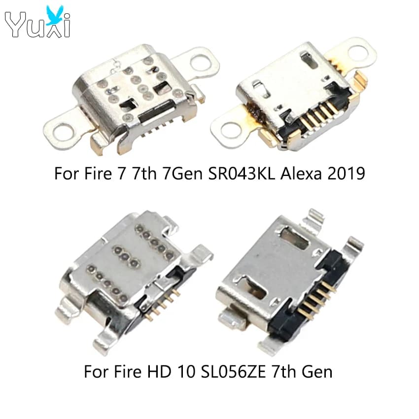 Yuxi 1pc conector de porta de carregamento usb carregador doca tomada para kindle fire hd 10 sl056ze 7th gen sr043kl alexa 2019