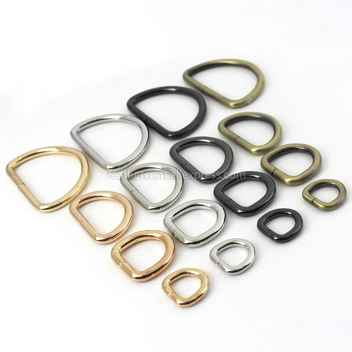 1 pçs 4/8 "~ 2" metal dee d anel fivela para webbing mochila saco peças de couro artesanato cinta cinto bolsa pet colar fecho alta qualidade