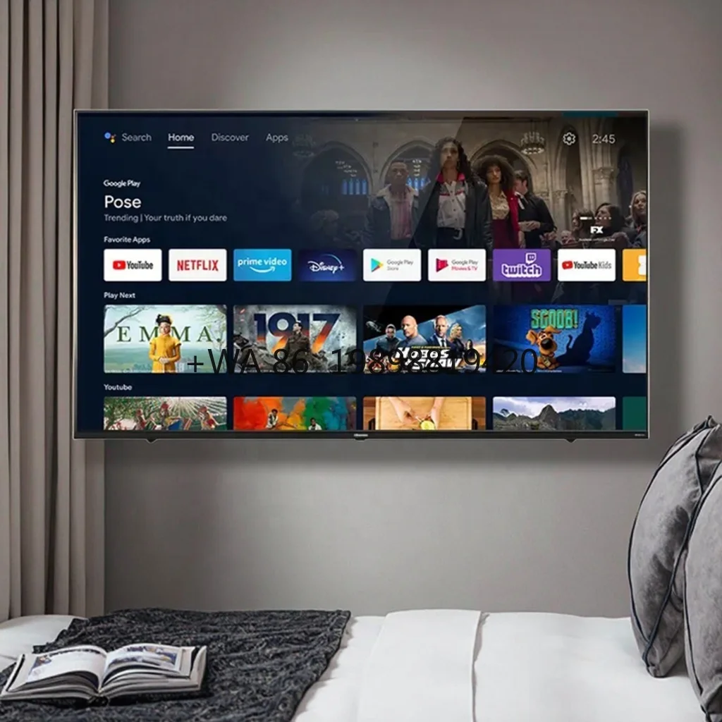 Nova TV LED Smart HD de 43 Polegadas, Televisão Plana Sem Moldura, 60Hz, 1080P, Android, Wi-Fi, Televisores Inteligentes
