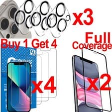 Tempered Glass Screen Lens Protector For iPhone 17 16 15 14 13 12 11 XR Pro Max
