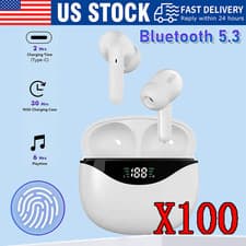 Bluetooth Earbuds Headset 5.3 Wireless Noise Cancelling Trucker Waterproof LOT