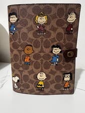 Coach X Peanuts Turnlock Notebook In Signature Canvas Leather NWOT PERFECT GIFT
