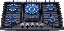 30" Inch Gas Cooktop Propane Gas Stove 5 Burner NG LPG Dual Fuel Stainless Steel