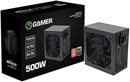 Fonte Atx Gamer Brazil Pc 500W Real Bpc-500PFCA 24 Pinos