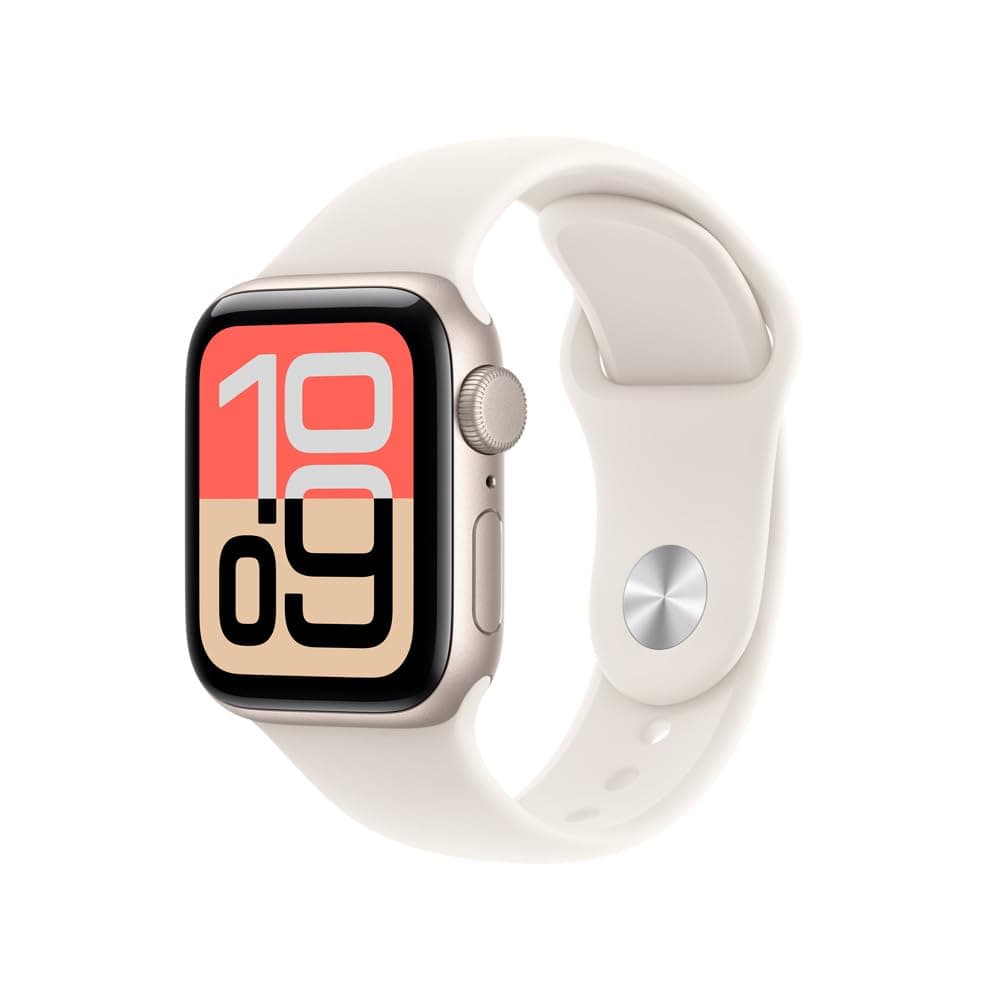 Apple Watch SE 3 GPS, Caixa em alumínio luz das estrelas de 40 mm com Bracelete desportiva luz das estrelas - P/M | Amazon.com.br