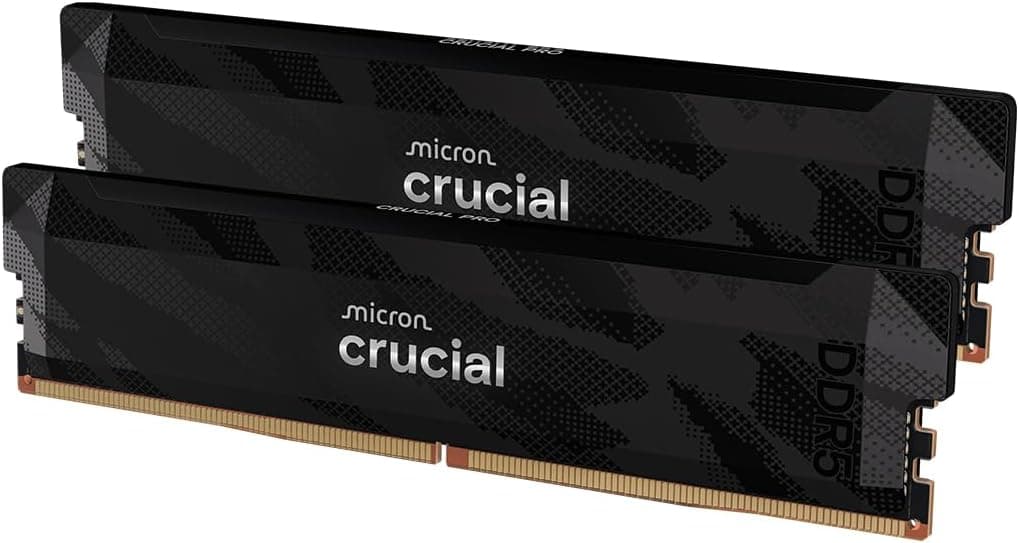 Crucial Kit Pro DDR5 RAM 32GB (2x16GB), 6400MHz CL32, Overclocking Desktop Gaming Memory, Intel XMP 3.0 & AMD Expo compatível, preto - CP2K16G64C32U5B