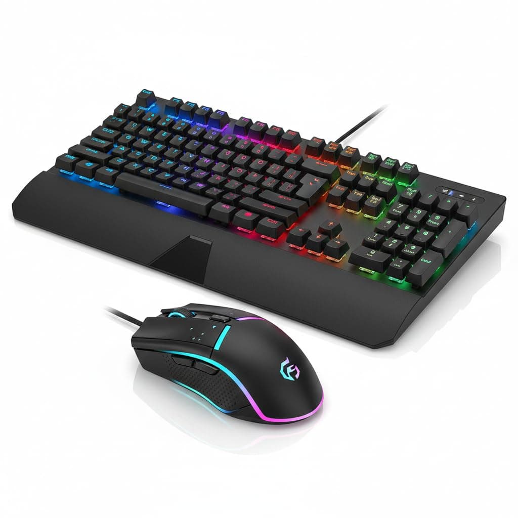 Kit Gamer, Teclado + Mouse Gamer RGB: Teclado Semi Mecânico: Combo Teclado + Mouse Gamer ABNT2: Tec. com/Anti-Ghosting: Mouse Ergonômico USB: Teclado e Mouse Iluminados