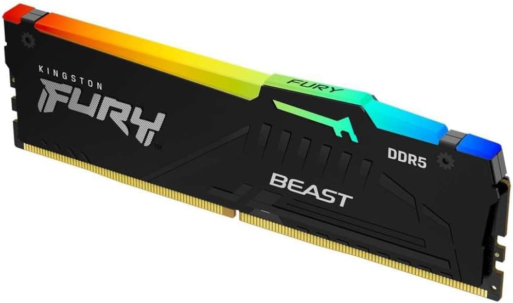 Módulo único de memória Kingston Fury Beast 32 GB 6000 MT/s DDR5 CL36 RGB | Sincronização infravermelho | AMD Expo | Plug N Play | KF560C36BBEA-32
