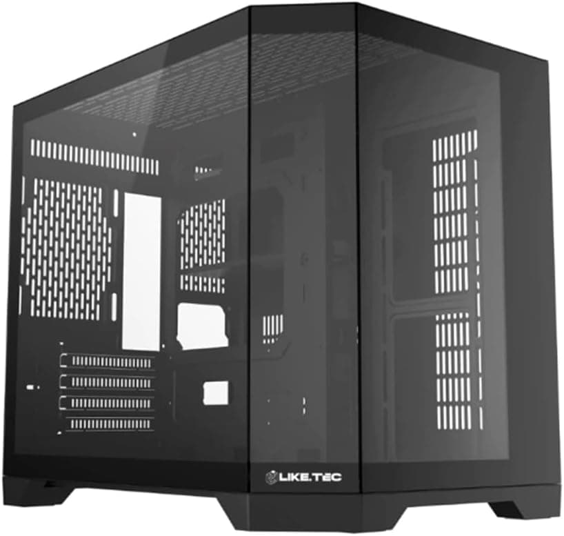 Gabinete Gamer Liketec Ilusion Dark Mini Tower, Vidro Panorâmico, USB 3.0 + 2.0, Preto