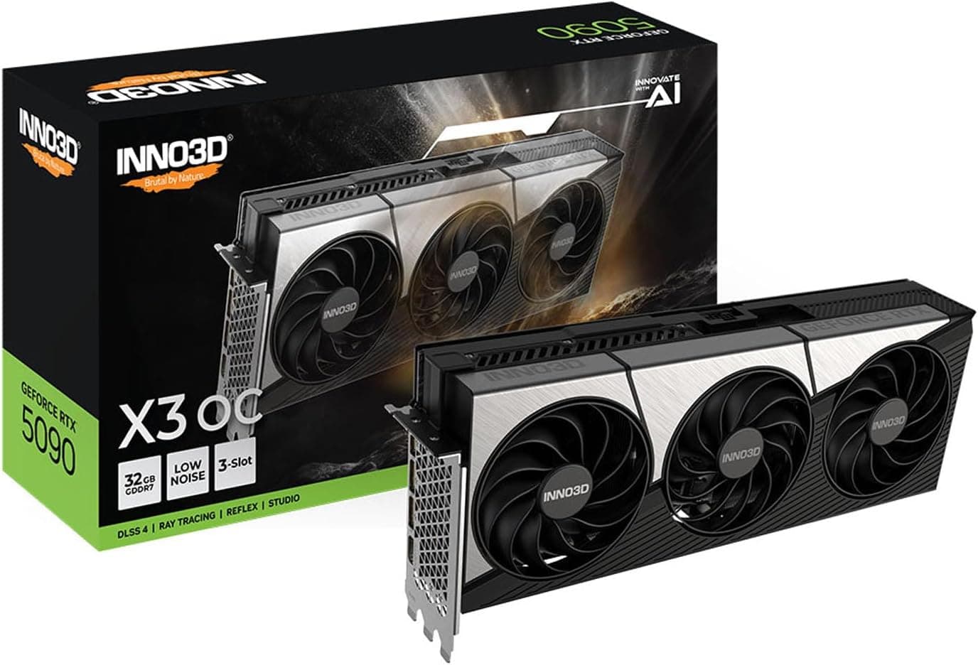 INNO3D Placa gráfica NVIDIA Geforce RTX 5090 X3 OC 32GB GDDR7 256-bit PCI Express Gen 5 Gaming - N50903-32D7X-17593928
