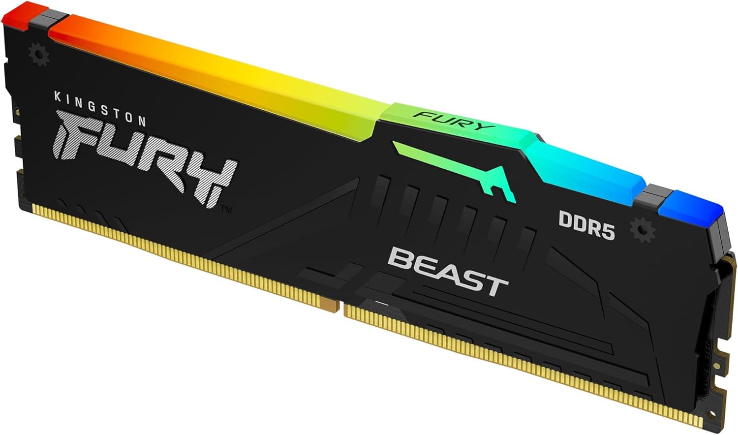 Kingston Memória de desktop Fury Beast RGB 16GB 6000MT/s DDR5 CL36 | AMD Expo | Plug N Play | Módulo único | KF560C36BBE2A-16