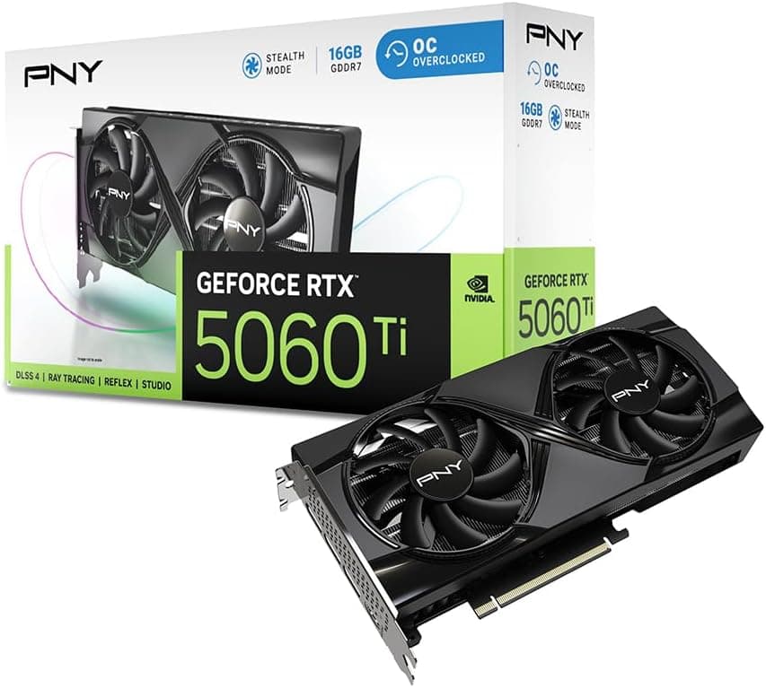 PNY GeForce RTX™ 5060 Ti 16GB Overclocked Dual Fan GPU DLSS 4
